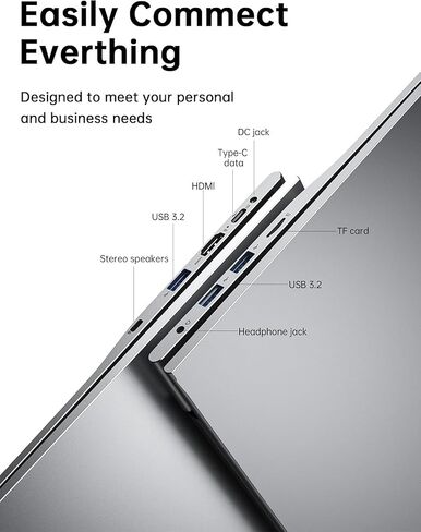 MALLRACE Laptop,17.3-Inch FHD Display Laptop Computer with Quad Core-12th Alder Lake N95(Beats N5095,Up to 3.4GHz), 16GB RAM 256GB ROM Traditional Laptop Computer,6000Mah Battery,Silver in Kuwait
