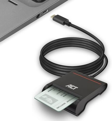 ACT eID Card Reader Belgium, USB C Card Reader, Not for ID App 2, Power LED Status AC6020 in Kuwait