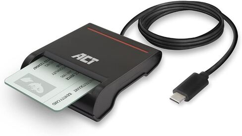 ACT eID Card Reader Belgium, USB C Card Reader, Not for ID App 2, Power LED Status AC6020 in Kuwait
