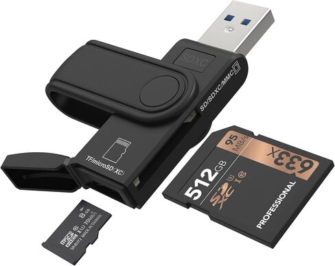 Micro SD Card Reader & 64GB USB Flash Drive 2 in 1 - USB 3.0 Memory Card Reader Adapter Supports SD/Micro SD/MMC/SDXC/SDHC/Micro SDHC Card, Portable U Disk Thumb Drive Flash Card Reader for Camera in Kuwait