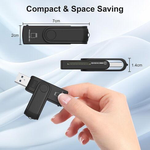 Micro SD Card Reader & 64GB USB Flash Drive 2 in 1 - USB 3.0 Memory Card Reader Adapter Supports SD/Micro SD/MMC/SDXC/SDHC/Micro SDHC Card, Portable U Disk Thumb Drive Flash Card Reader for Camera in Kuwait