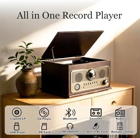 All-in-One Vinyl Vintage Record Player and Professional Speed Test Disk Strobe Light in Kuwait