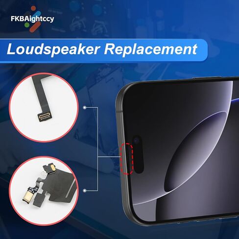 Earpiece Speaker Replacement for iPhone 17 Pro Max Ear Speaker for iPhone 17 Pro Max Earphone Speaker Light Proximity Sensor Flex Cable Assembly with Tools Black in Kuwait
