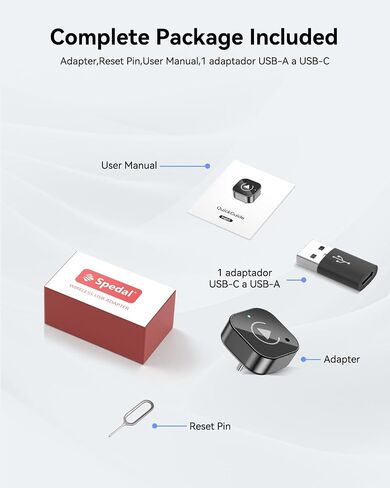 Spedal 2nd Gen Wireless CarPlay Adapter USB C in Kuwait