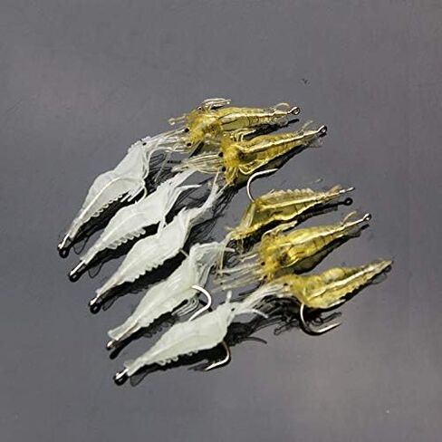 10Pcs Soft Artificial Shrimp Lures, Realistic 4cm Grass Shrimp Bait for Saltwater and Freshwater Fishing, Lifesize Design with Natural Action in Kuwait