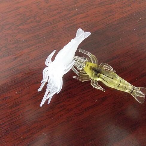 10Pcs Soft Artificial Shrimp Lures, Realistic 4cm Grass Shrimp Bait for Saltwater and Freshwater Fishing, Lifesize Design with Natural Action in Kuwait