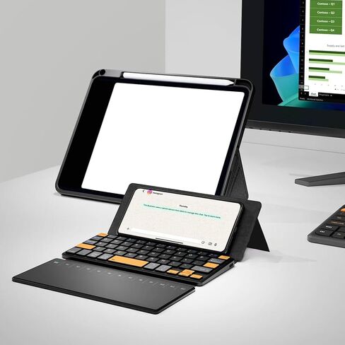 ASHATA Travel Keyboard with Touchpad, Compact Keyboard, Foldable Cover in Kuwait