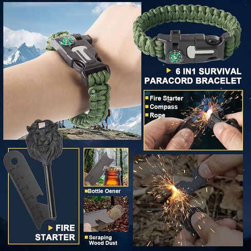 Survival Kit and Emergency Gear for Men - 66 in 1 Outdoor Equipment in Kuwait