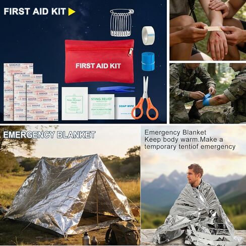 Survival Kit and Emergency Gear for Men - 66 in 1 Outdoor Equipment in Kuwait