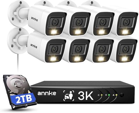 ANNKE 8CH 3K Wired Security Camera System with Smart Dual Light, 2TB HDD in Kuwait