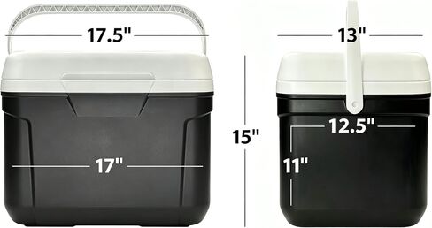 30 Qt Hard-Sided Cooler, 42-Can Insulated Ice Chest with Carry Handle, Gray in Kuwait