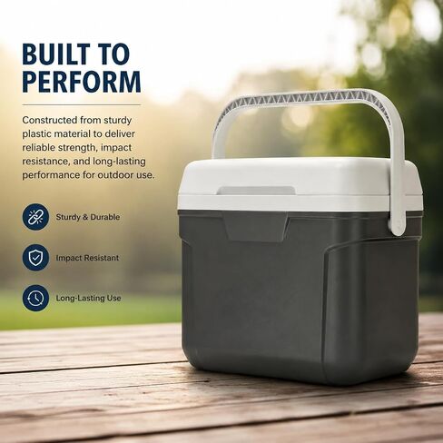 30 Qt Hard-Sided Cooler, 42-Can Insulated Ice Chest with Carry Handle, Gray in Kuwait