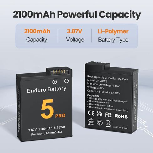 E EGOWAY 2-Pack Battery & Charger for OSMO Action 6/5/4/3/Osmo 360 in Saudi Arabia