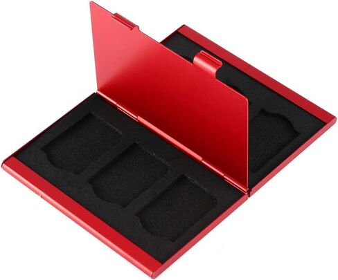 SD Memory Card Storage Box, Portable Aluminum 6Pcs SD Card Holder, Practical Protective Case with EVA Pad for Easy Carry and Storage in Kuwait