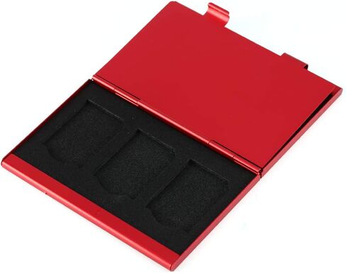 SD Memory Card Storage Box, Portable Aluminum 6Pcs SD Card Holder, Practical Protective Case with EVA Pad for Easy Carry and Storage in Kuwait