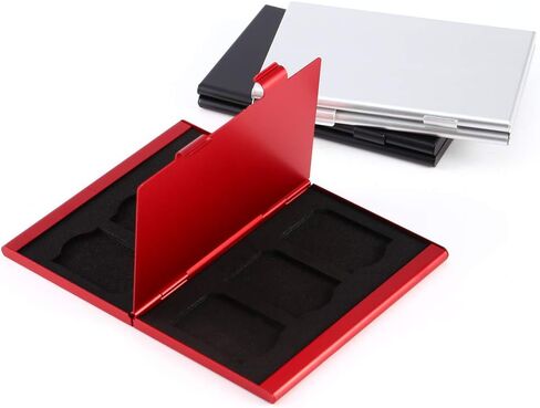 SD Memory Card Storage Box, Portable Aluminum 6Pcs SD Card Holder, Practical Protective Case with EVA Pad for Easy Carry and Storage in Kuwait