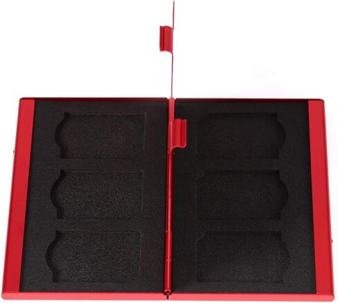 SD Memory Card Storage Box, Portable Aluminum 6Pcs SD Card Holder, Practical Protective Case with EVA Pad for Easy Carry and Storage in Kuwait