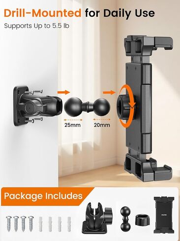 OHLPRO Portable Monitor Wall Mount, 4.7-22" Swivel iPad Tablet Wall Holder in Kuwait