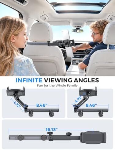 eSamcore 15" Cup Holder Tablet Mount and Backseat Headrest Tablet Holder, 2-in-1 Car Mount Bundle Set in Kuwait