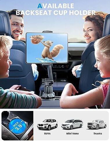 eSamcore 15" Cup Holder Tablet Mount and Backseat Headrest Tablet Holder, 2-in-1 Car Mount Bundle Set in Kuwait