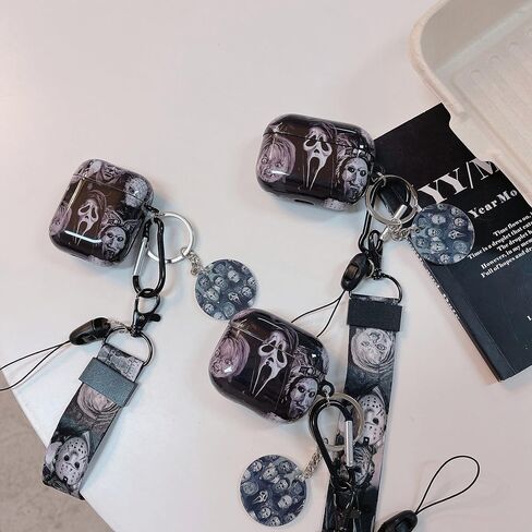 Cool Scream Pattern Pro 3rd Generation Case 2025 with Durable IMD Printing Technology and PET Layer，with Horror Keychain Clip Carabiner and Lanyard，Designed for Those who Like Thrilling Horror Themes in Kuwait