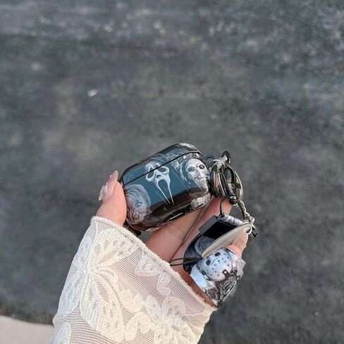 Cool Scream Pattern Pro 3rd Generation Case 2025 with Durable IMD Printing Technology and PET Layer，with Horror Keychain Clip Carabiner and Lanyard，Designed for Those who Like Thrilling Horror Themes in Kuwait