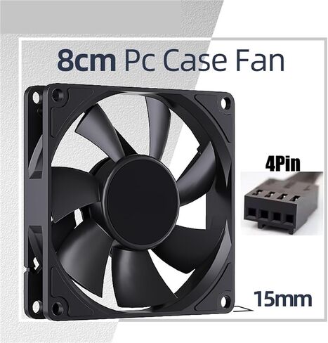 UT-8015 8CM Chassis Fan Slim 15mm Thinckness 12V/4Pin PWM Hydraulic Bearing 1200-3000rpm PC Case Cooling Ventilator in Kuwait