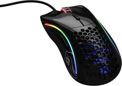GLORIOUS Model D Wired Gaming Mouse - 68g Superlight Honeycomb Design, RGB, Ergonomic, Pixart 3360 Sensor, Omron Switches, PTFE Feet, 6 Buttons - Glossy White in Saudi Arabia