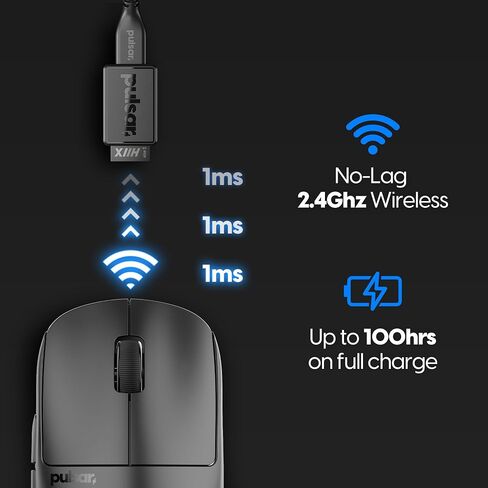 Pulsar Gaming Gears X2H Wireless Gaming Mouse, Medium, Black in Kuwait