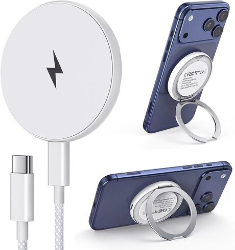 EGK Mag.Safe Charger for iPhone, Magnetic Wireless Charger Stand for iPhone 12-17 Series & AirPods Pro 4-2 with 6.6ft USB-C Charging Cable in Kuwait