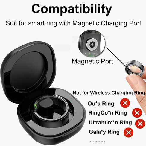 [1+1Pack] Smart Ring Charging Case & Charger Cable for Fitness Ring Magnetic Charger Portable Charging Box Charging Cord for Smart Rings (Not Wireless Charger) in Kuwait