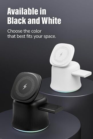 3 in 1 Wireless Charging Station for Apple MagSafe Charger, 15W Fast Magnetic MagSafe Charger Stand for iPhone 17 16 15 14 13 12 Apple Watch AirPods Series, Gifts for Men in Kuwait
