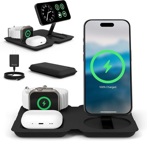 Nimble FOLD 3-in-1 Wireless Charging Station, Qi2-Certified, USB-C Cable in Kuwait
