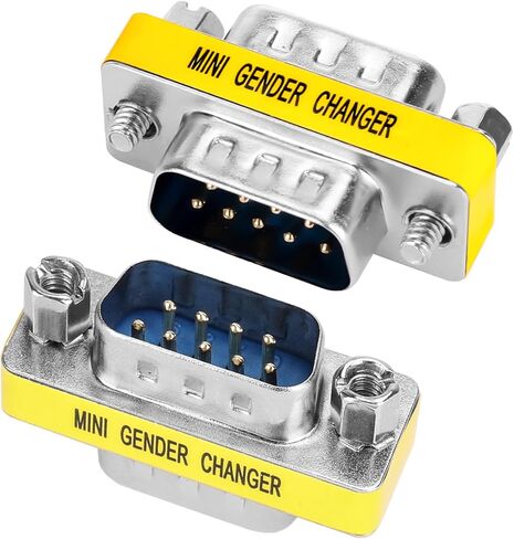 ENUODA 2 Pack Gender Changers 9 Pin Male to Male Adapter DB9 Coupler, Data Transfer and Device Connection for RS232 Serial Cables in Kuwait
