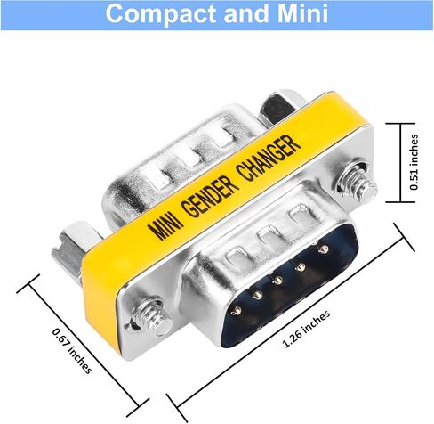 ENUODA 2 Pack Gender Changers 9 Pin Male to Male Adapter DB9 Coupler, Data Transfer and Device Connection for RS232 Serial Cables in Kuwait