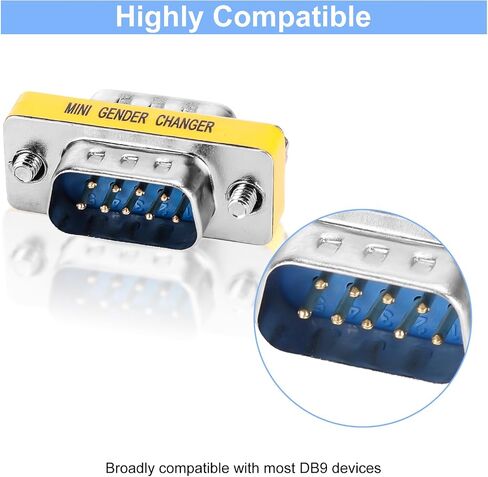 ENUODA 2 Pack Gender Changers 9 Pin Male to Male Adapter DB9 Coupler, Data Transfer and Device Connection for RS232 Serial Cables in Kuwait
