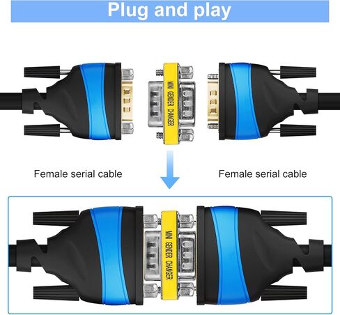 ENUODA 2 Pack Gender Changers 9 Pin Male to Male Adapter DB9 Coupler, Data Transfer and Device Connection for RS232 Serial Cables in Kuwait