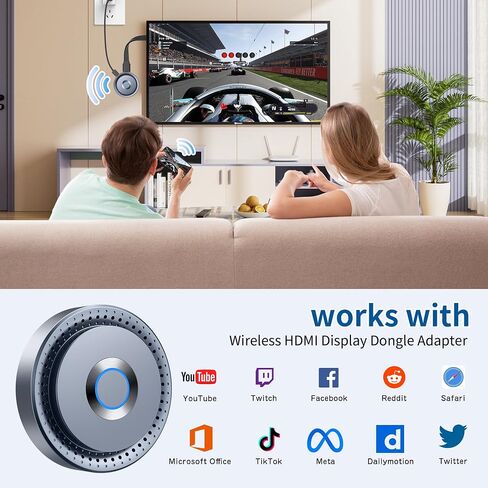 Wireless HDMI Display Dongle Adapter, Wireless Transmitter, Streaming Media Video/Audio/File HDMI Wireless Extender from Laptop, PC, Smartphone to HDTV Projector Monitor in Kuwait