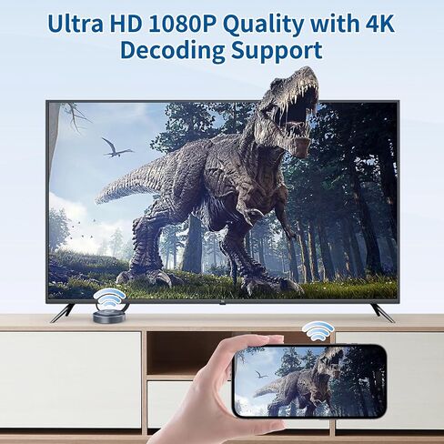 Wireless HDMI Display Dongle Adapter, Wireless Transmitter, Streaming Media Video/Audio/File HDMI Wireless Extender from Laptop, PC, Smartphone to HDTV Projector Monitor in Kuwait