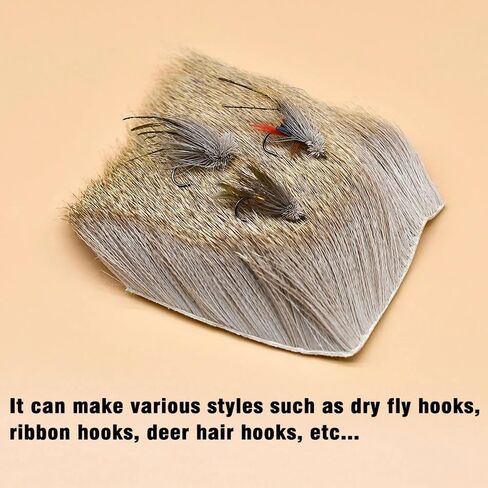 1 Pcs Dry Fly Tying Elk Deer Hair Patch for Caddis Zonker Mice Fishing Fly Dry Flies Tying Material in Kuwait