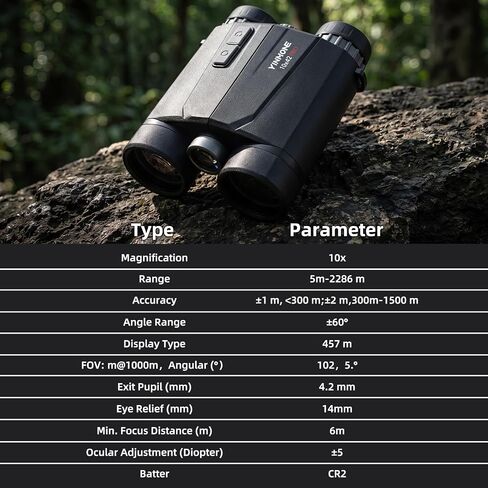 Gen2 10x42 Laser Rangefinder Binoculars Hunting with Pro Harness 2500Yds in Kuwait