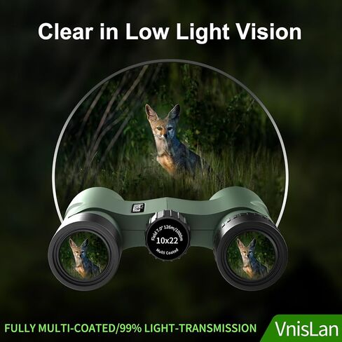 10x22 Compact Binoculars for Adults and Kids, Lightweight Pocket Binocular with 10mm Large Eyepiece & BAK4 Prism, Low Light Vision for Bird Watching, Travel, Hunting in Kuwait