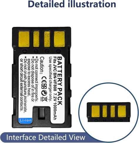 BN-VF808 Battery Compatible with JVC GR-D720 725 726 728 740 750 760 770 Replacement Battery for GZ-MG120 130 140 155 210 211 220 221 250 255、 GZ-MS100 101 120 130 、GZ-HD3 5 6 7 30 40 230 300 in Kuwait