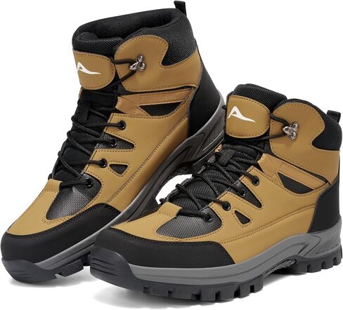HARENCE Men's Waterproof Hiking Boots: Lightweight Non-Slip Mid Ankle Outdoor Shoes - All Day Comfort for Trekking & Trail Walking in Kuwait