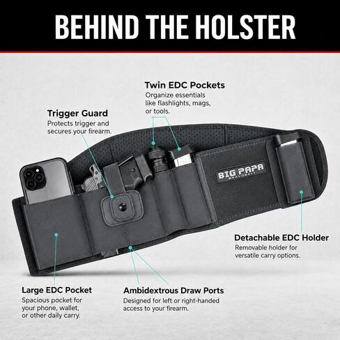Belly Band Holster for Big Guys (2XL) by BRAVOBELT - Big Papa Edition | Fits 55" to 65" Belly in Saudi Arabia