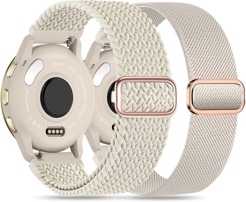 Laband 18mm Braided Stretchy Nylon Watch Band Compatible with Garmin Venu 2S/Venu 3S/Venu 4 41mm/Vivoactive 4S/Vivomove 3S/Forerunner 255S/Forerunner 265S,Quick Release Loop Soft Strap for Women Men in Kuwait