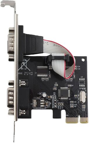 Fabater 2 Port PCI Express RS232 DB9 Serial Port Card, PCIE Serial Expansion Card with AX99100 Chip, 256 Byte FIFO, PCIE X1 to 2X DB9, for 11/10/ Desktop PC POS Industrial in Kuwait