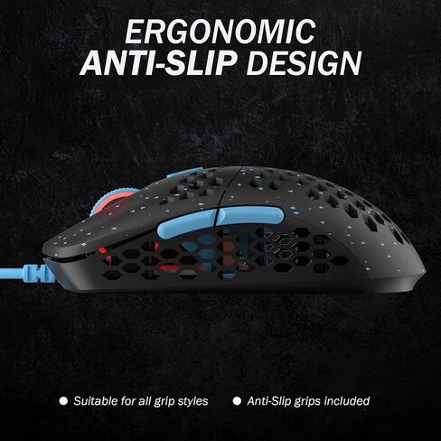HK GAMING Mira S Ultra Lightweight Honeycomb Shell Wired RGB Gaming Mouse - Up to 12 000 cpi | 6 Buttons - 61g Only (Mira-S, Blue Phantom) in Kuwait