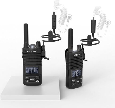 KETELESE T1 Walkie Talkie USB C Air Acoustic Tube Earpiece, Only Work with T1 Walkie Talkie (1 Pack, Black) in Saudi Arabia