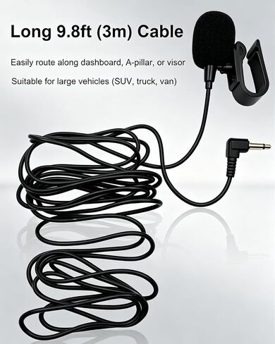 3.5mm Car External Mic for Kenwood JVC Vehicle Head Unit Audio in Kuwait